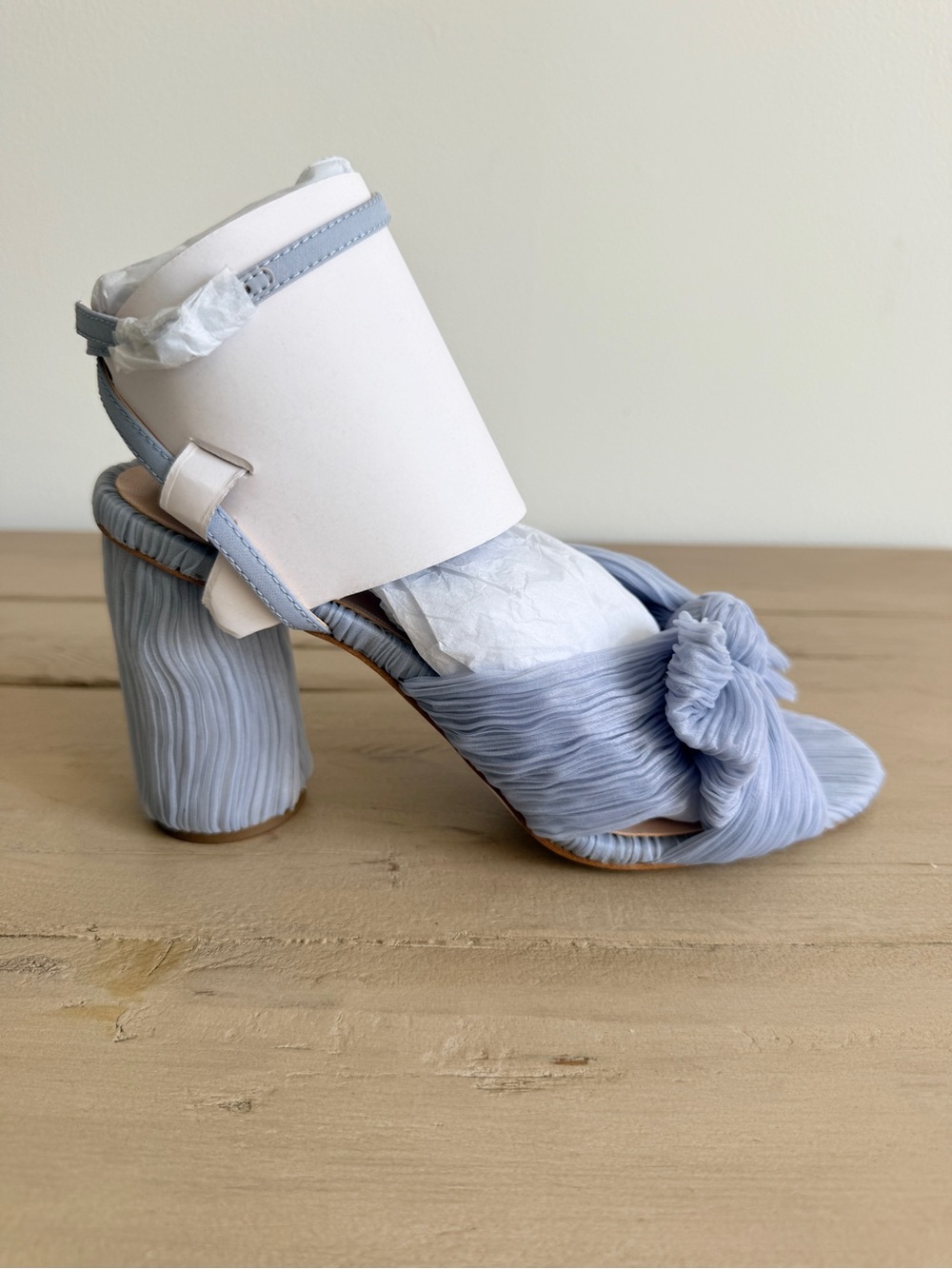 Loeffler Randall Camellia Blue Pleated Bow Heel - Picture 7 of 15